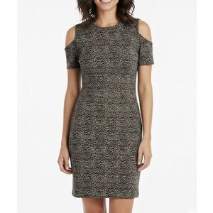 MICHAEL MICHAEL KORS Leopard Print Cold Shoulder Dress, Women’s XSmall, Brown